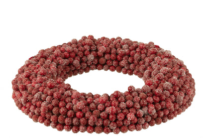 Couronne Ronde Baies Plastique Rouge Large Ø45cm J-Line