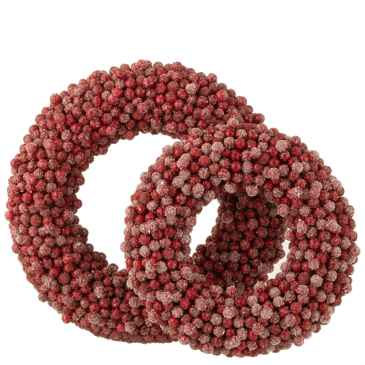 Couronne Ronde Baies Plastique Rouge Large Ø45cm J-Line