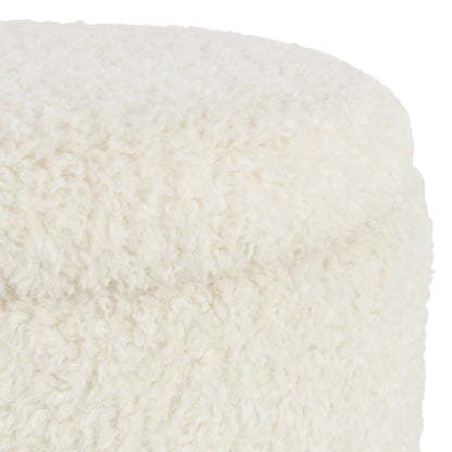 Pouf de rangement Teddy Polyester Blanc J-Line