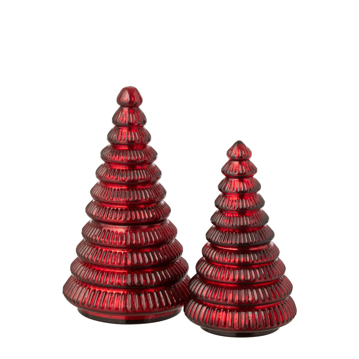 Bougie parfumée Arbre Verre côtelé Rouge Noël Large J-Line