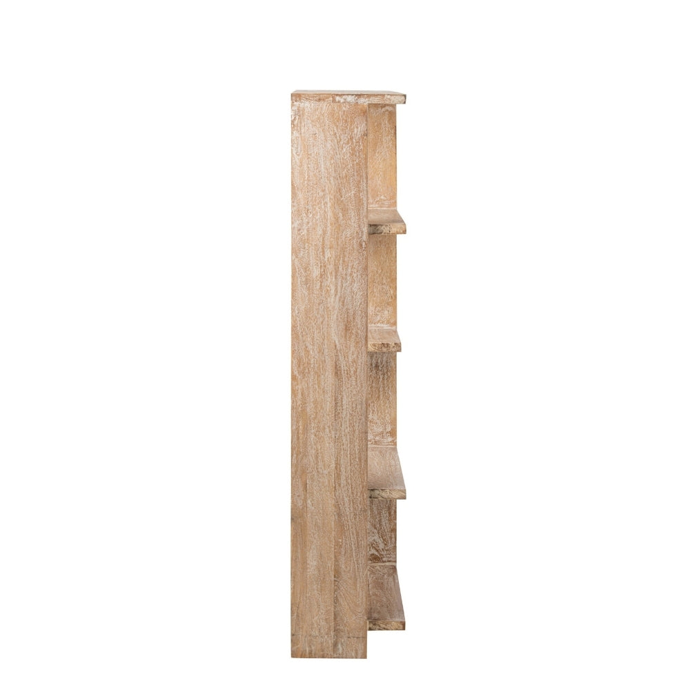 Bibliothèque en bois de manguier blanc cassé J-Line