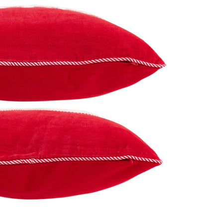 Coussins de Noël Hohoho + Moustache de Père Noël J-Line Lot de 2