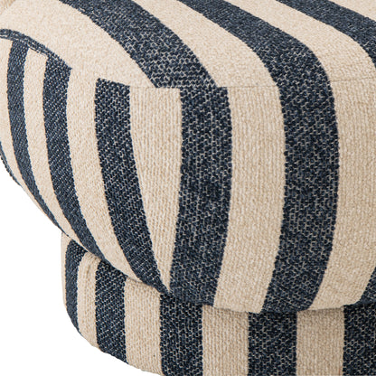 Fauteuil Lounge en Tissu Rayé Bleu/Blanc Cassé J-Line