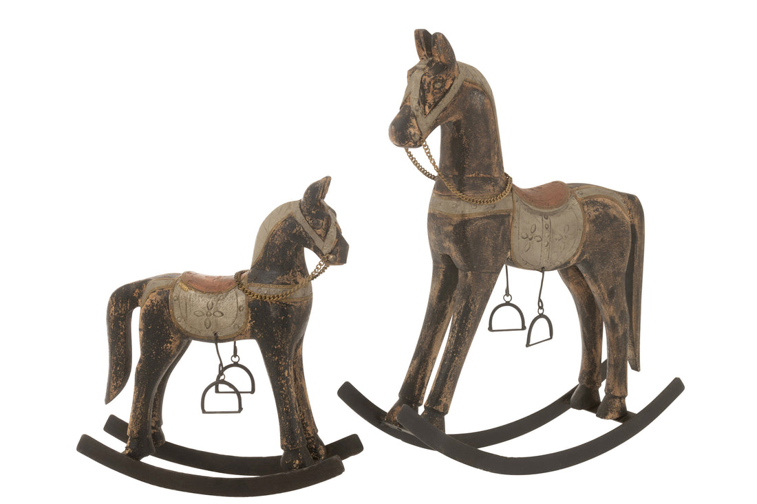 Cheval à bascule Topo Bois de manguier Mix Large J-Line