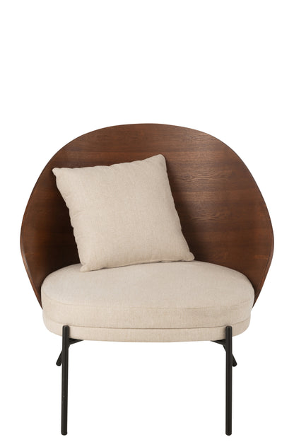 Fauteuil lounge Lone Multiplex/Métal Marron/Beige J-Line