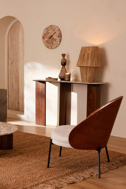 Fauteuil lounge Lone Multiplex/Métal Marron/Beige J-Line