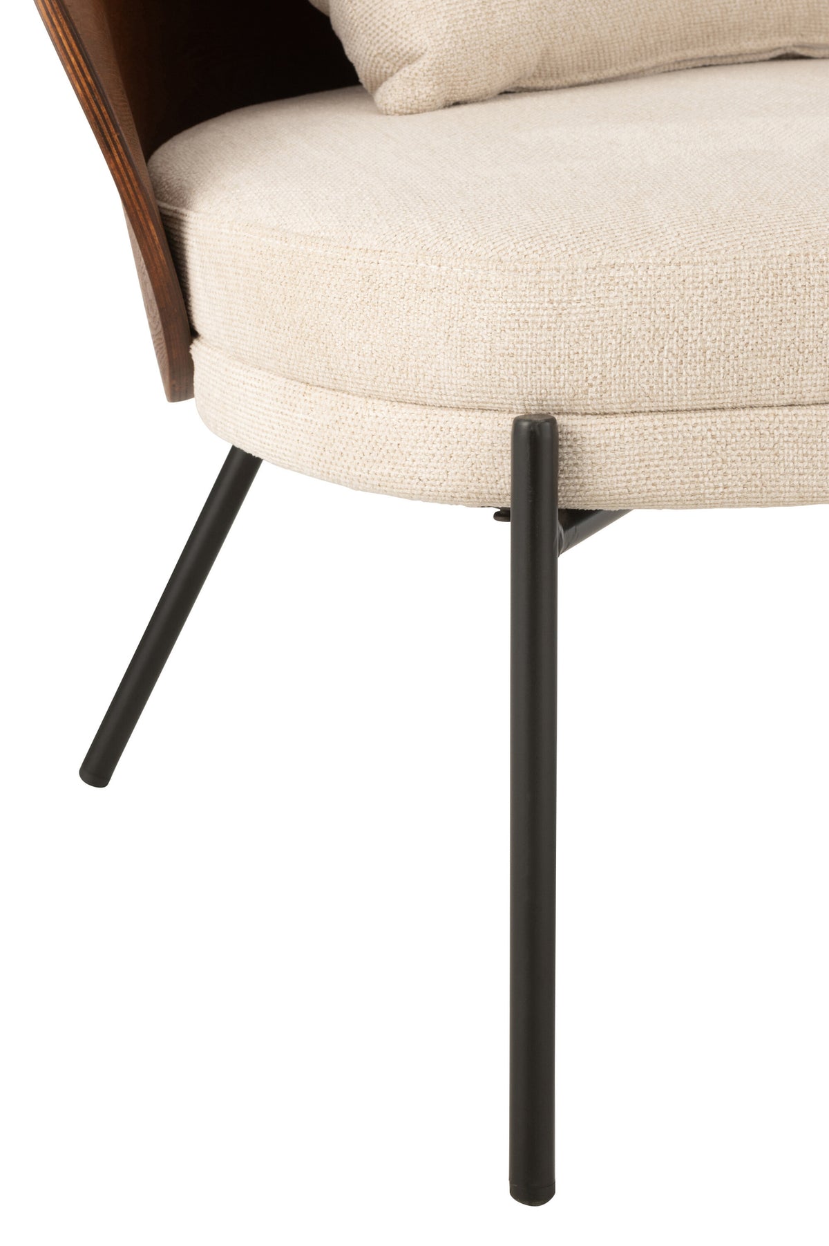 Fauteuil lounge Lone Multiplex/Métal Marron/Beige J-Line