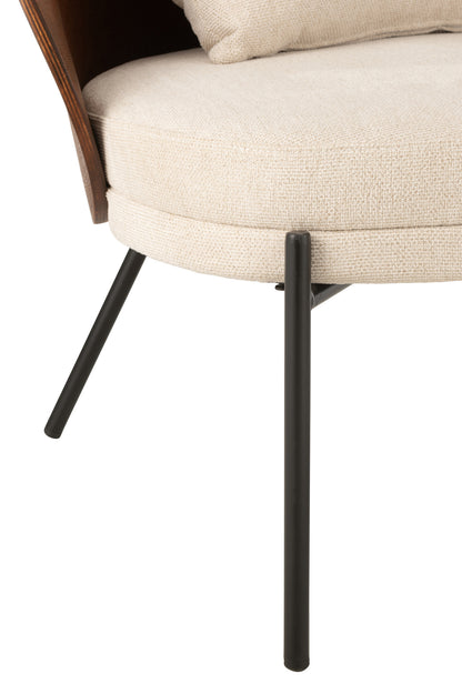 Fauteuil lounge Lone Multiplex/Métal Marron/Beige J-Line