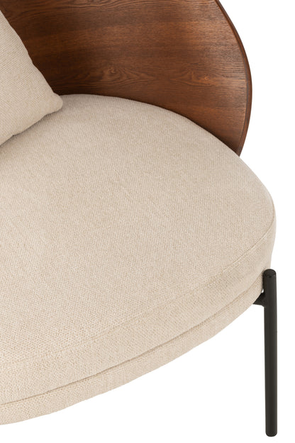 Fauteuil lounge Lone Multiplex/Métal Marron/Beige J-Line