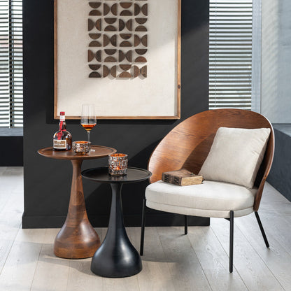 Fauteuil lounge Lone Multiplex/Métal Marron/Beige J-Line