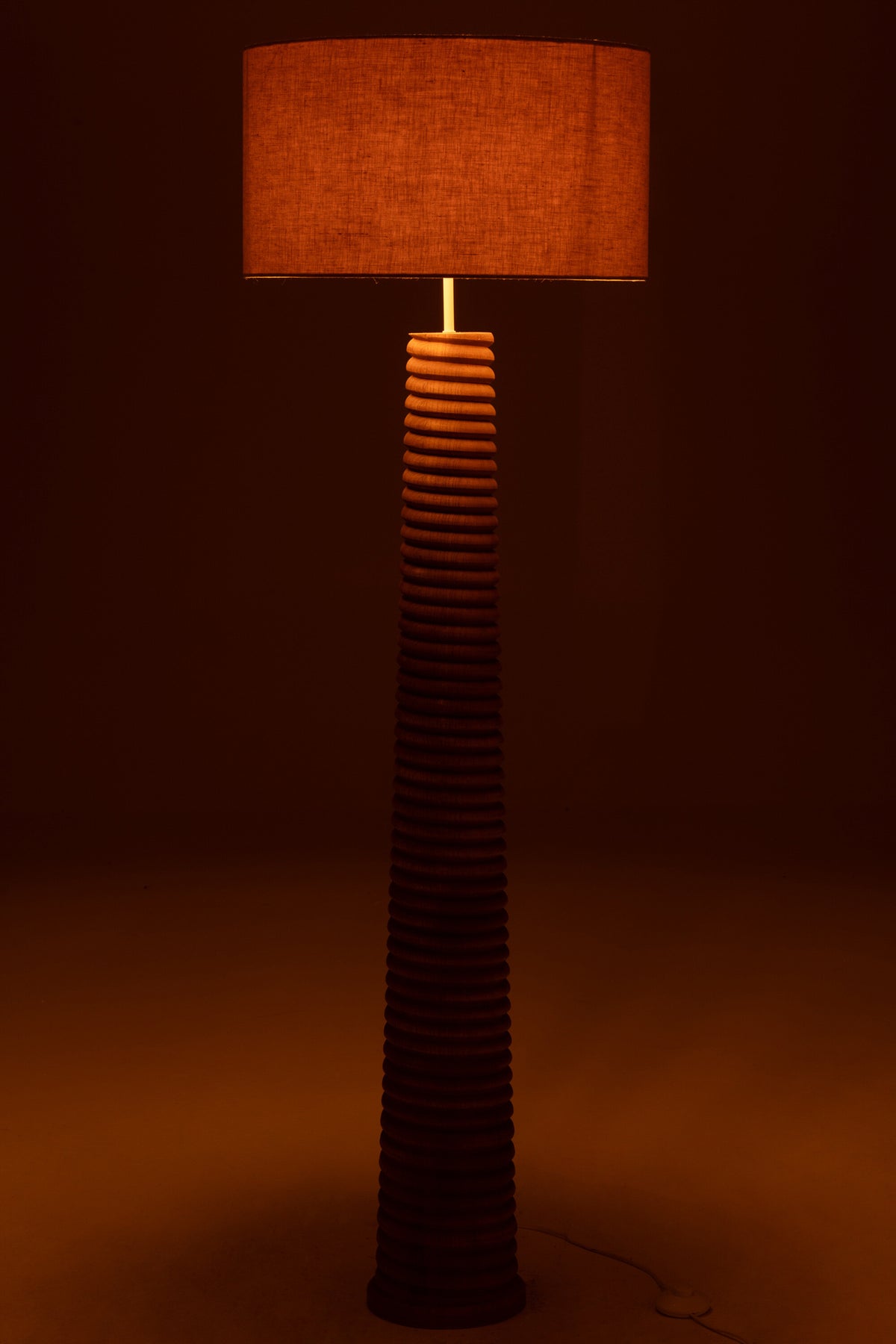 Lampadaire à vis Bois naturel/Gris J-Line