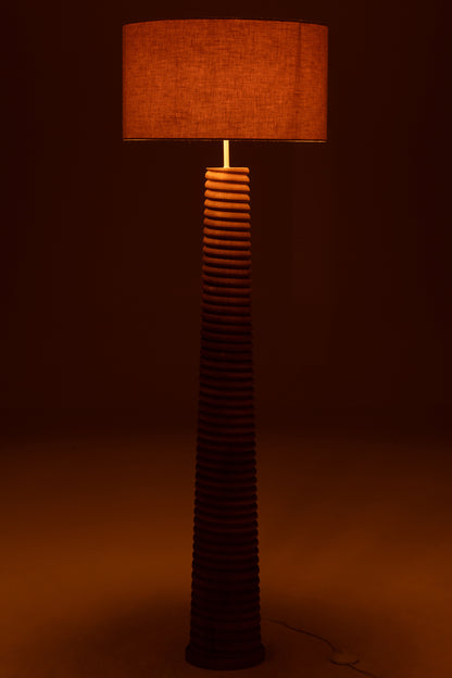 Lampadaire à vis Bois naturel/Gris J-Line