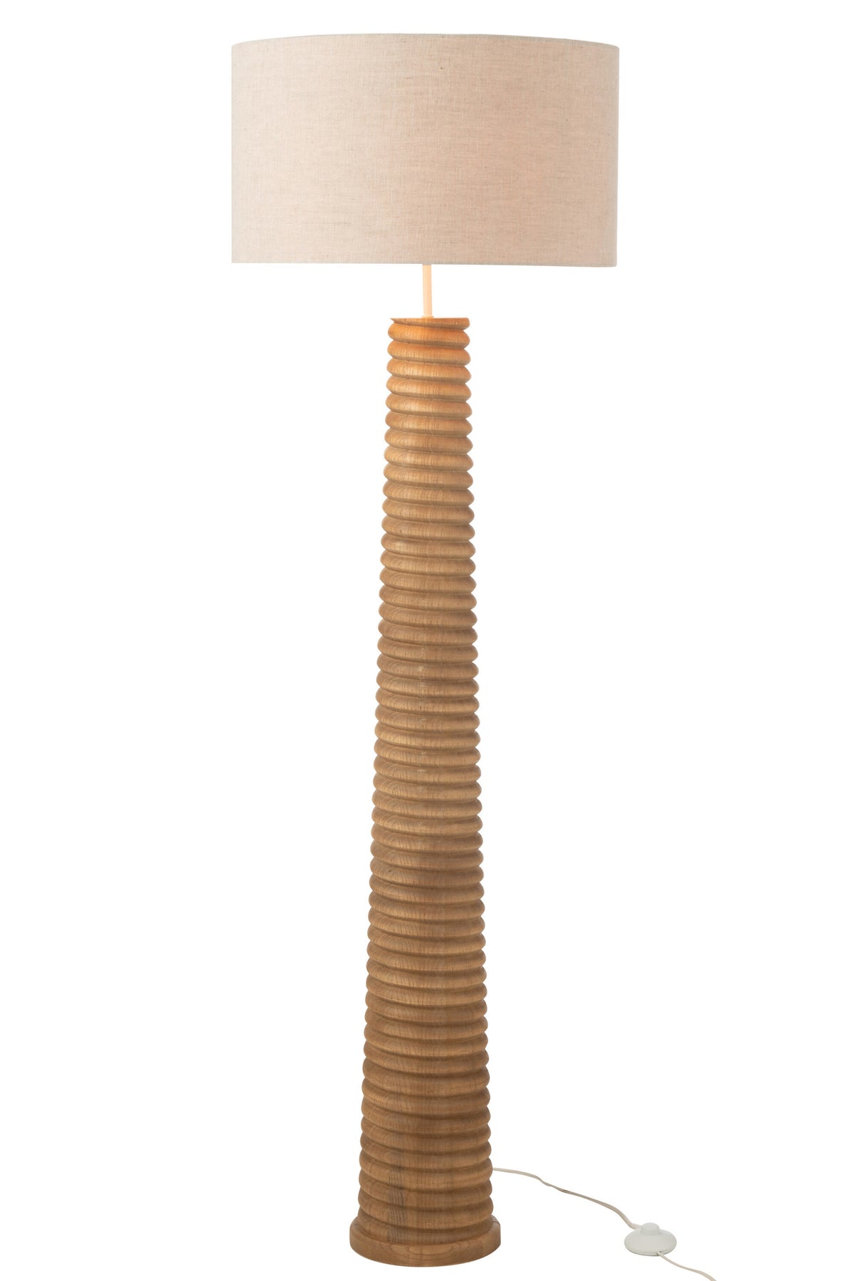 Lampadaire à vis Bois naturel/Gris J-Line