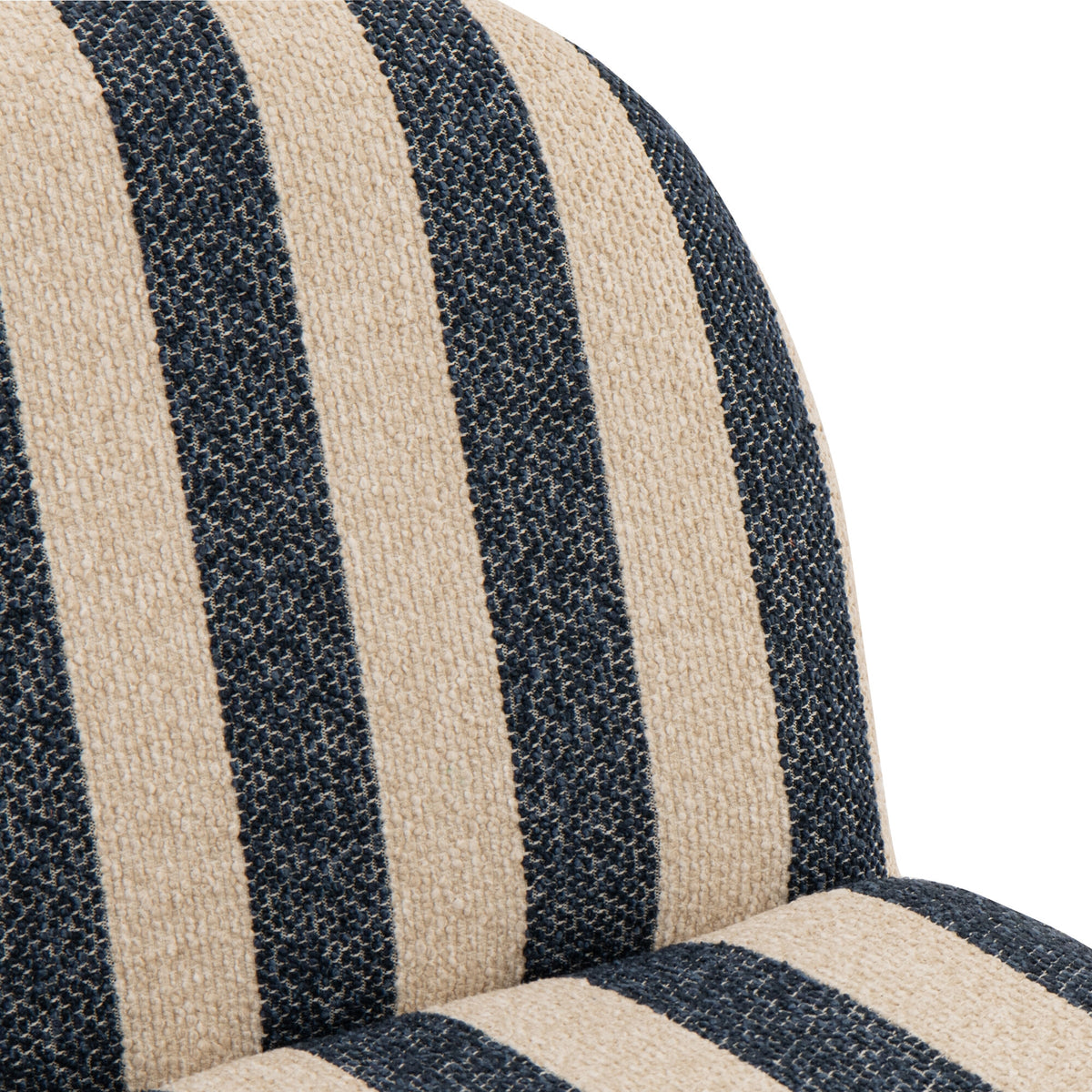Fauteuil Lounge en Tissu Rayé Bleu/Blanc Cassé J-Line