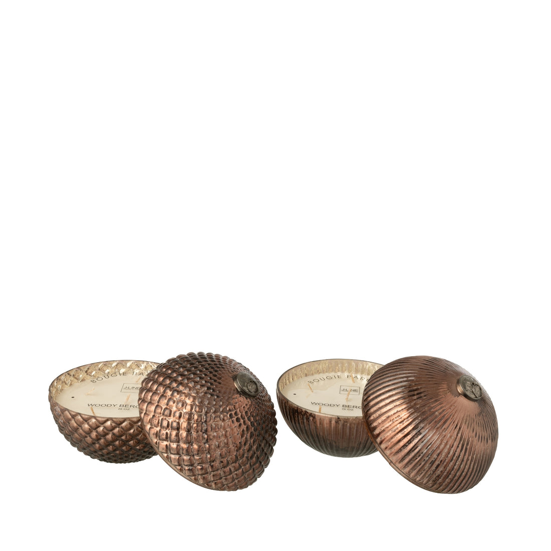 Bougie parfumée Boule de Noël Verre Marron Large Lot de 2 J-Line