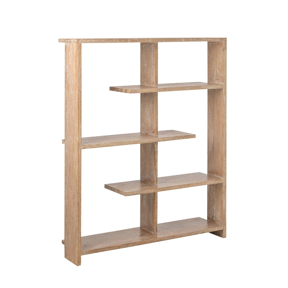 Bibliothèque en bois de manguier blanc cassé J-Line