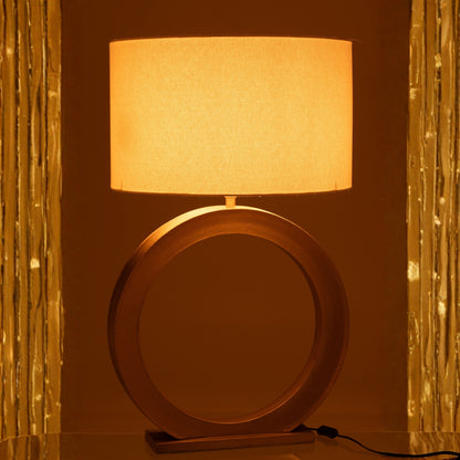Lampe de table ronde en aluminium couleur or J-Line