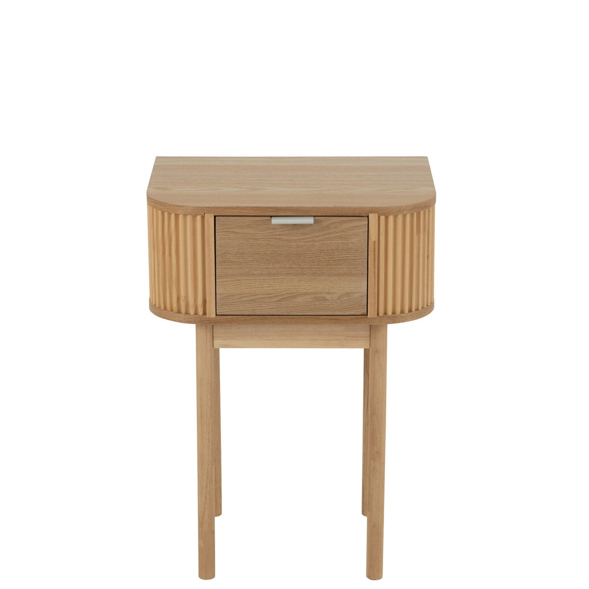 Table de chevet ronde MDF/bois de pin naturel J-Line