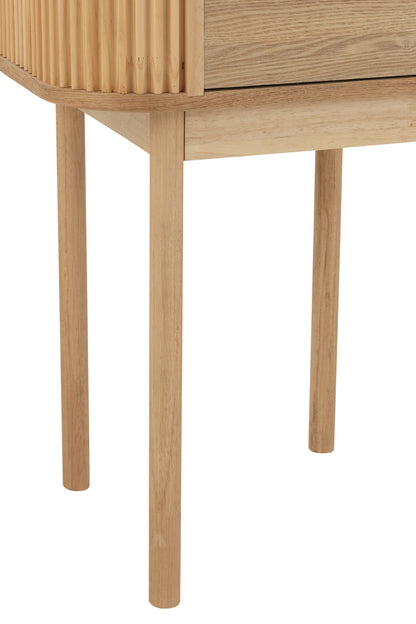 Table de chevet ronde MDF/bois de pin naturel J-Line