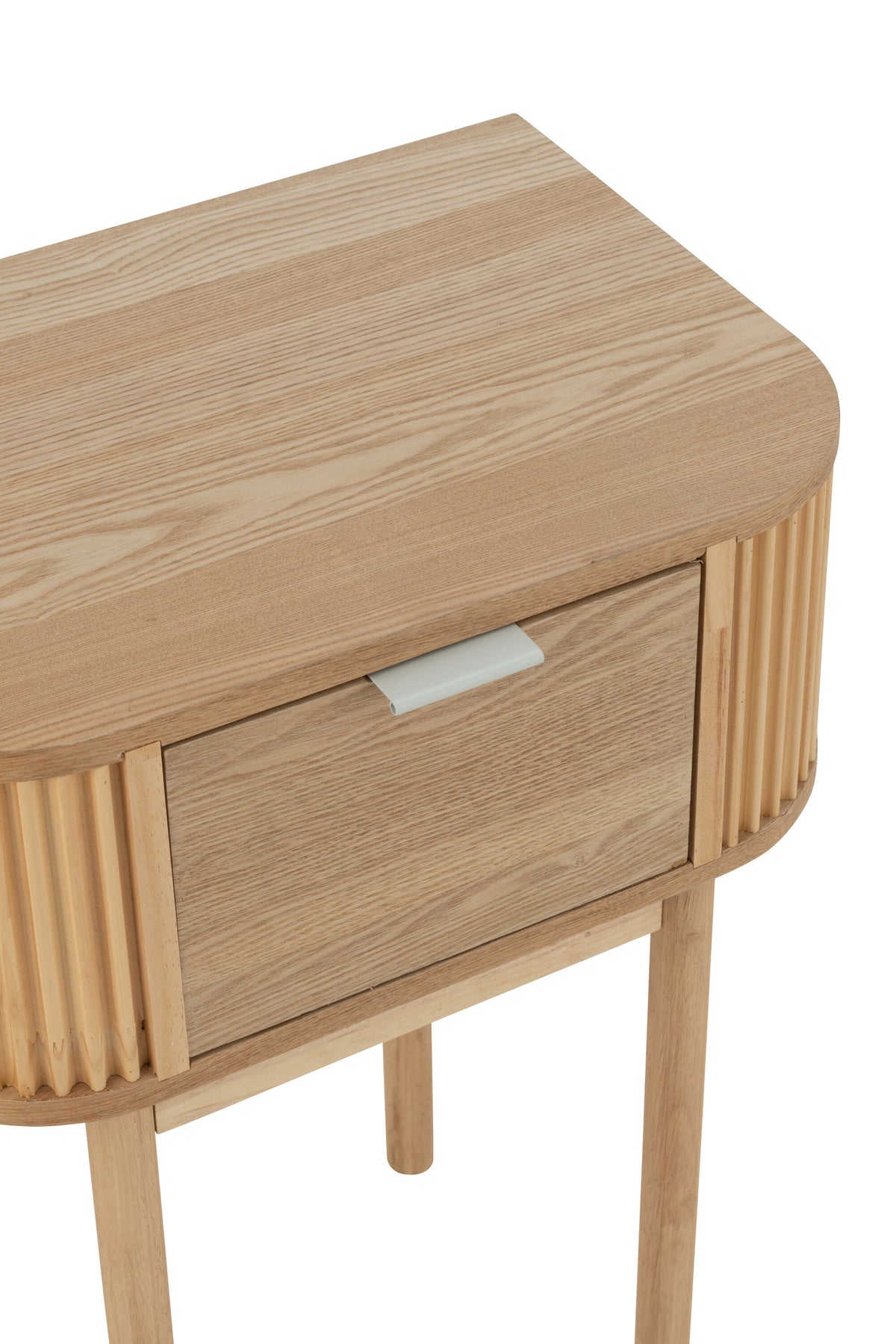 Table de chevet ronde MDF/bois de pin naturel J-Line