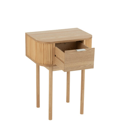 Table de chevet ronde MDF/bois de pin naturel J-Line
