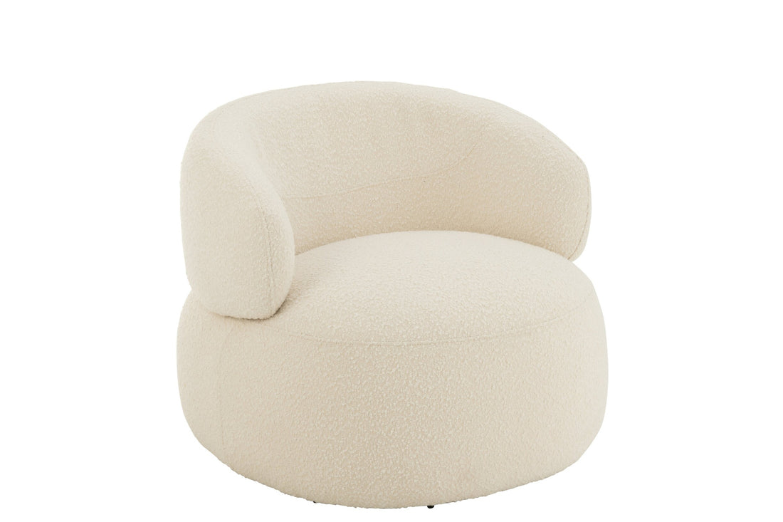 Fauteuil pivotant rond en mousse taupe J-Line
