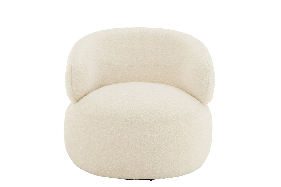 Fauteuil pivotant rond en mousse taupe J-Line