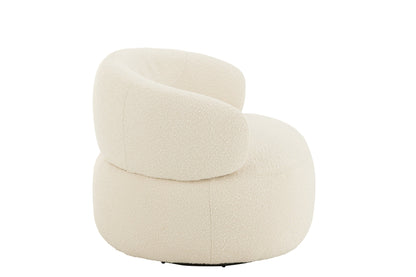 Fauteuil pivotant rond en mousse taupe J-Line