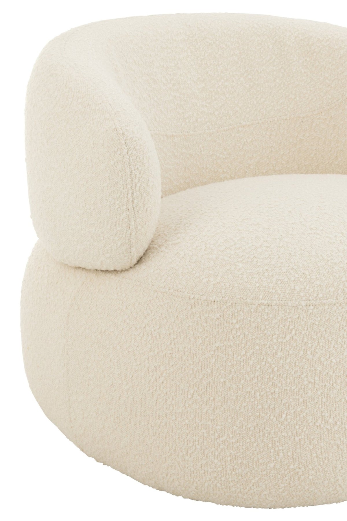 Fauteuil pivotant rond en mousse taupe J-Line