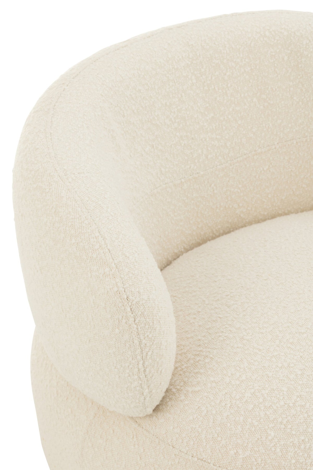 Fauteuil pivotant rond en mousse taupe J-Line