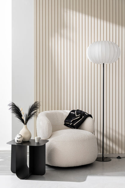 Fauteuil pivotant rond en mousse taupe J-Line