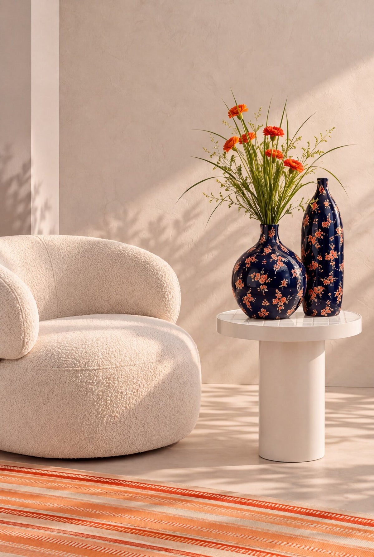 Fauteuil pivotant rond en mousse taupe J-Line