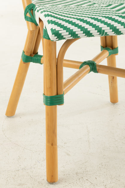 Chaise Rotin Vert foncé/Blanc J-Line
