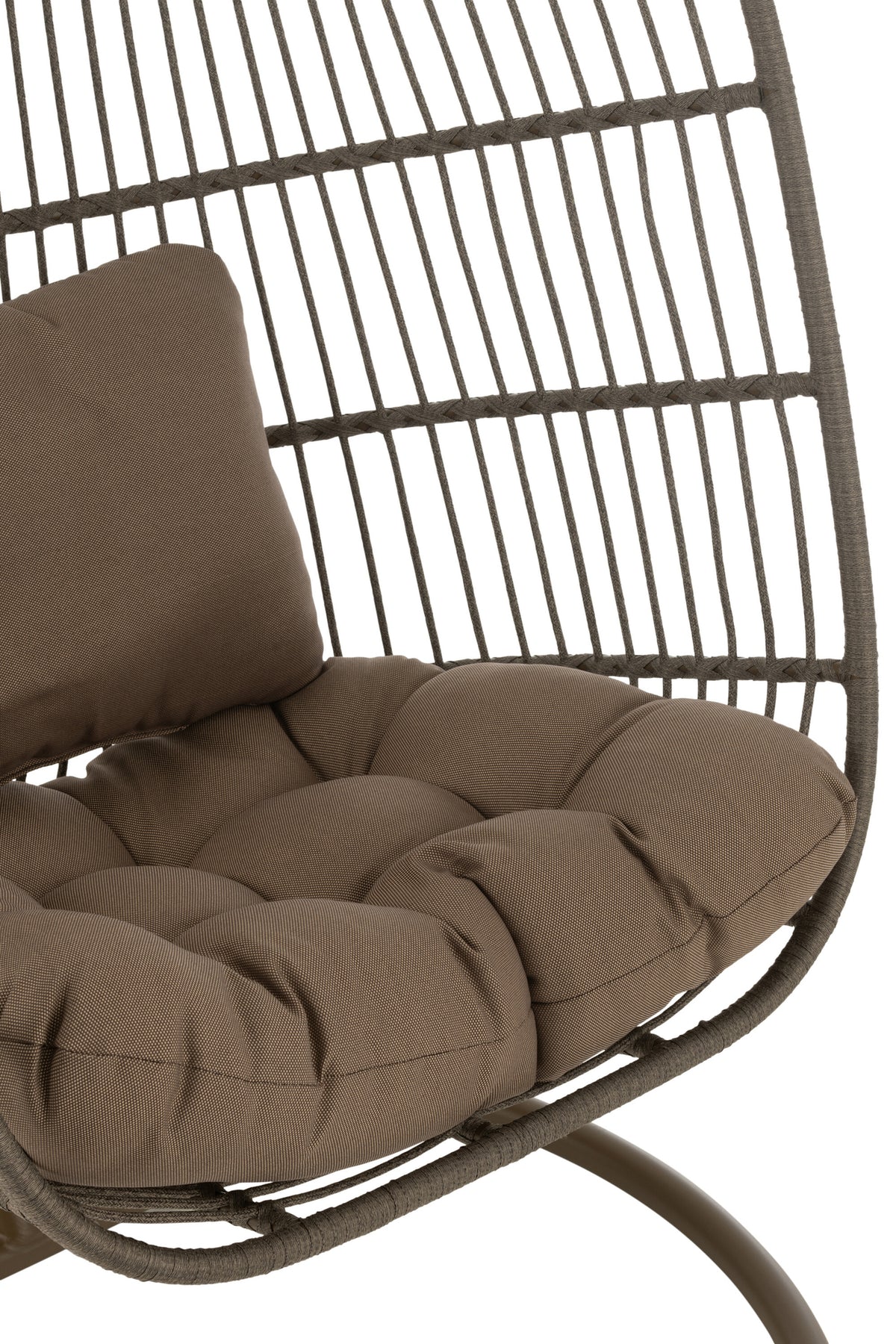 Chaise suspendue + Coussin Egga Métal/Corde Marron J-Line