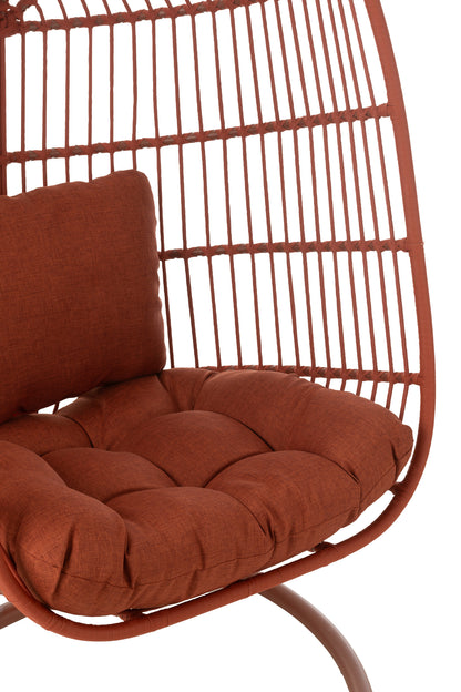 Chaise suspendue Egga Métal/Corde Rouge J-Line