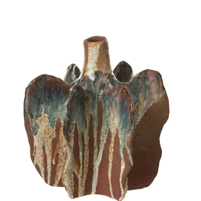 Vase Naga Céramique Brun Rouille Moyen 18,5x18x20,5cm J-Line