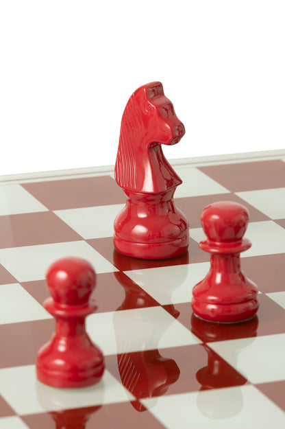Jeu d’échecs Polyresin Blanc/Rouge Noël J-Line