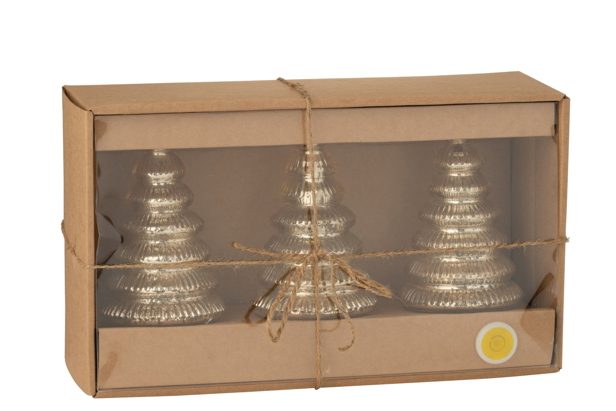 Lampadaire en verre côtelé doré, lot de 3 J-Line