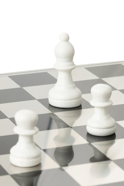 Jeu d’échecs Plateay en polyrésine blanc/doré J-Line