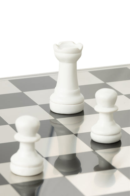 Jeu d’échecs Plateay en polyrésine blanc/doré J-Line