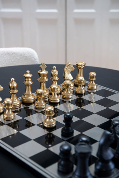 Jeu d’échecs Plateay en polyrésine blanc/doré J-Line