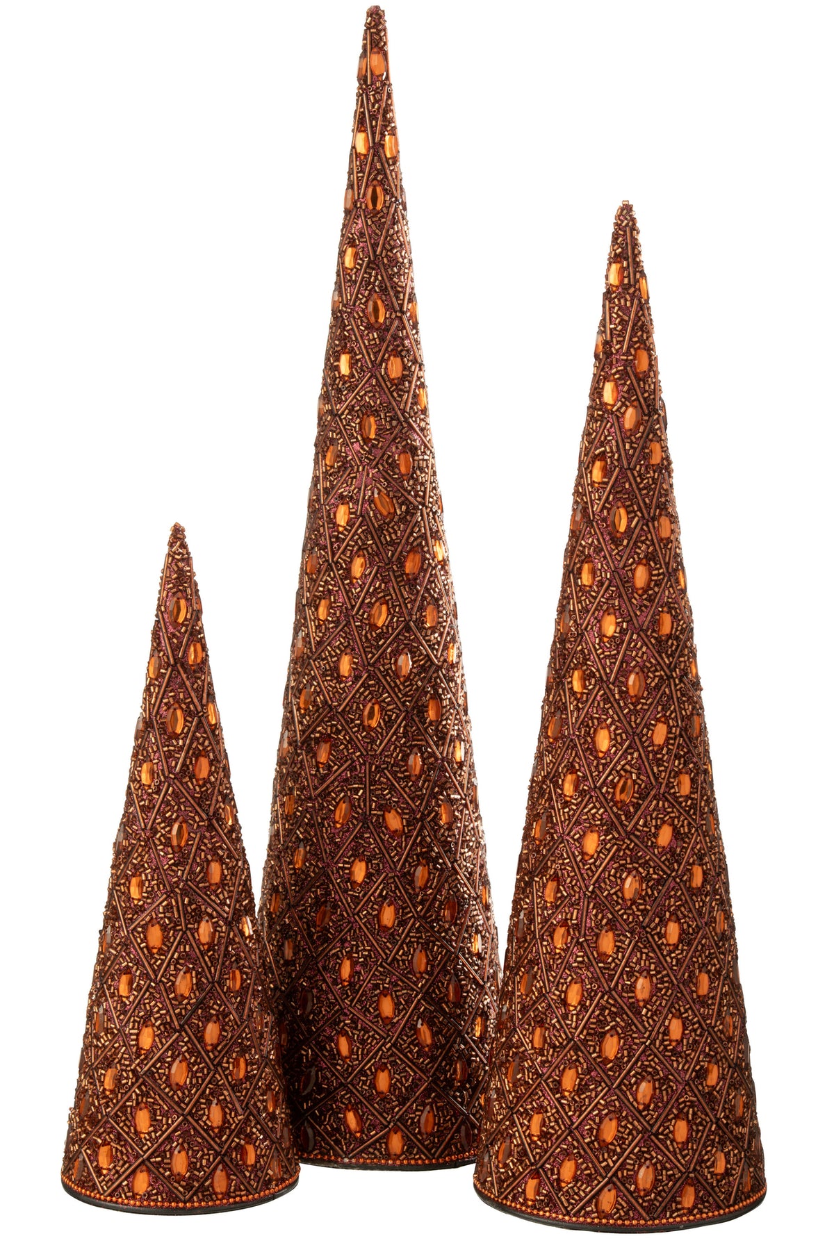 Cône Fer/Perles Marron foncé/Brun rouille Lot de 3 J-Line