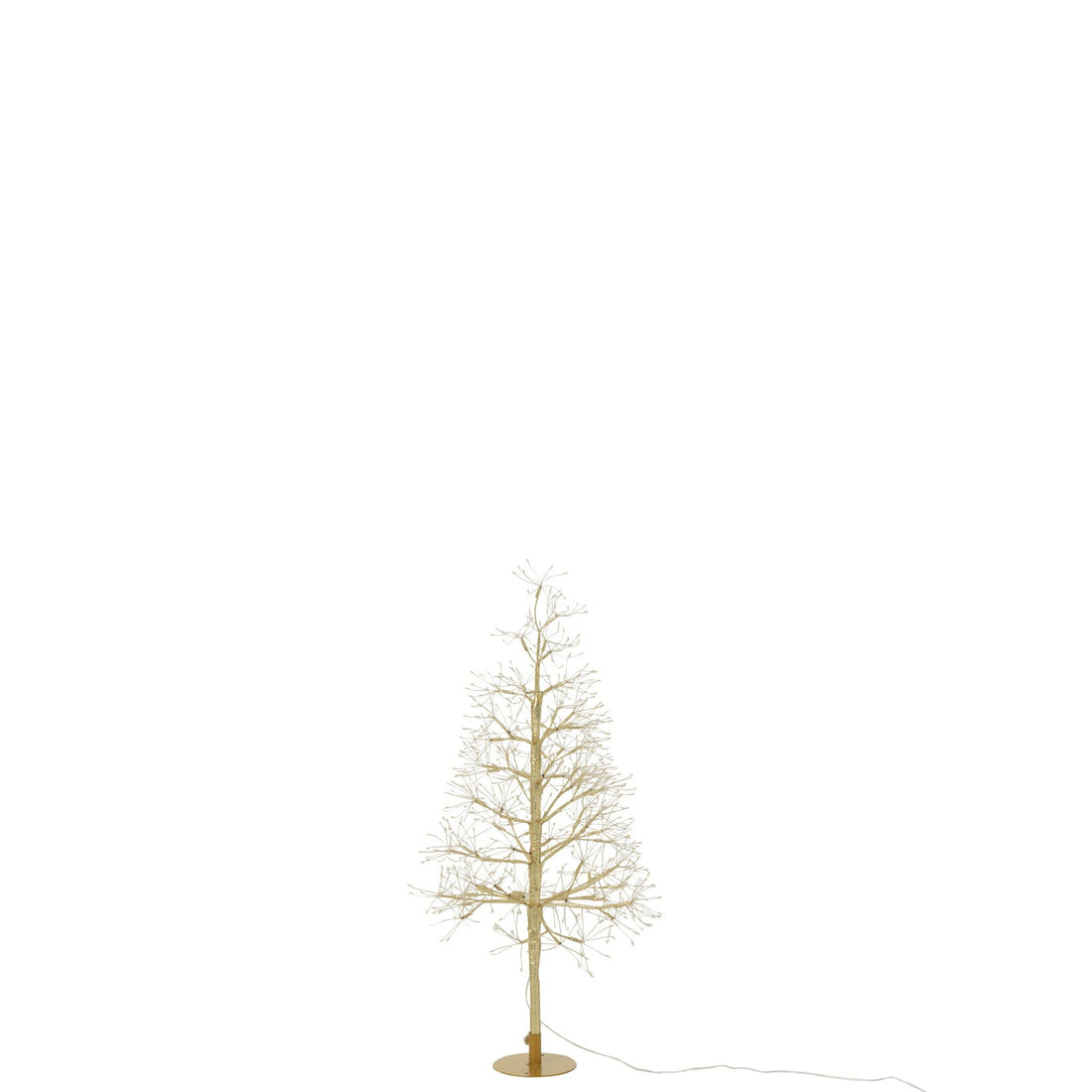 Sapin de Noël en fer doré avec lumières LED blanc chaud, petit modèle H 80 cm, J-Line