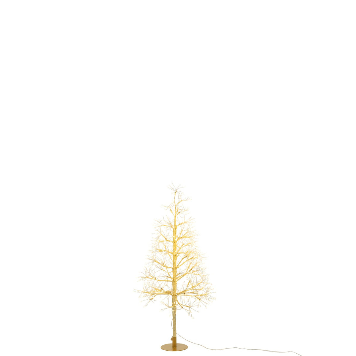 Sapin de Noël en fer doré avec lumières LED blanc chaud, petit modèle H 80 cm, J-Line