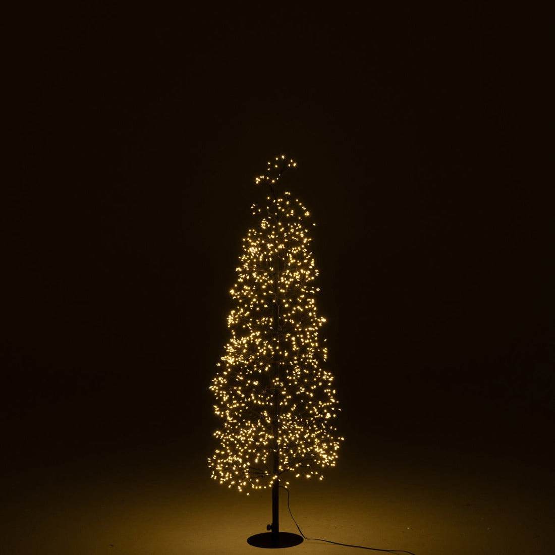 Sapin de Noël avec lumières LED blanc chaud, fer noir, moyen, H 120 cm, J-Line