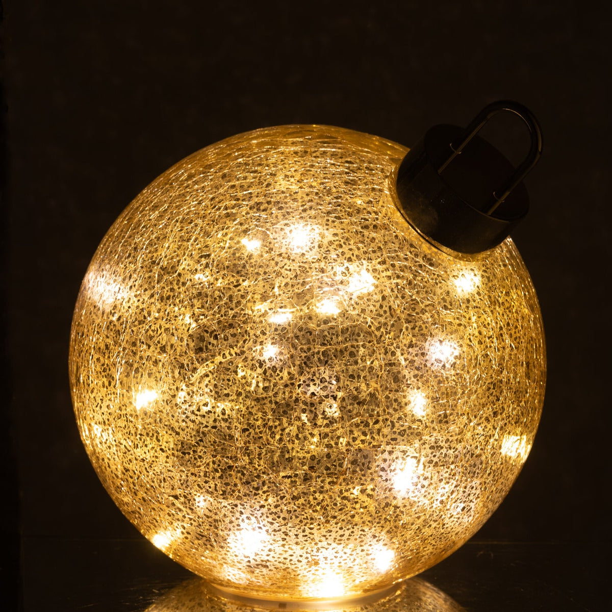 Boule de Noël en verre à LED couleur or, taille moyenne, J-Line