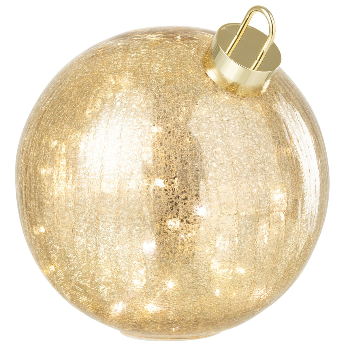 Boule de Noël en verre à LED couleur or, grande, J-Line