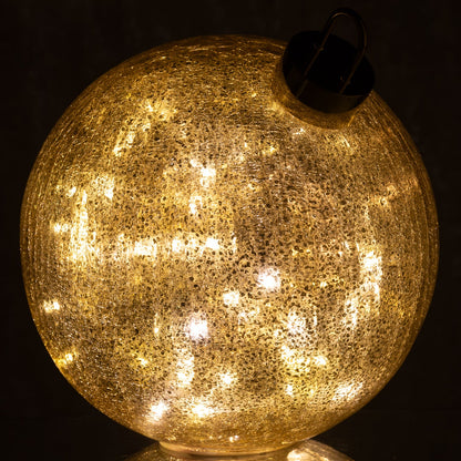 Boule de Noël en verre à LED couleur or, grande, J-Line