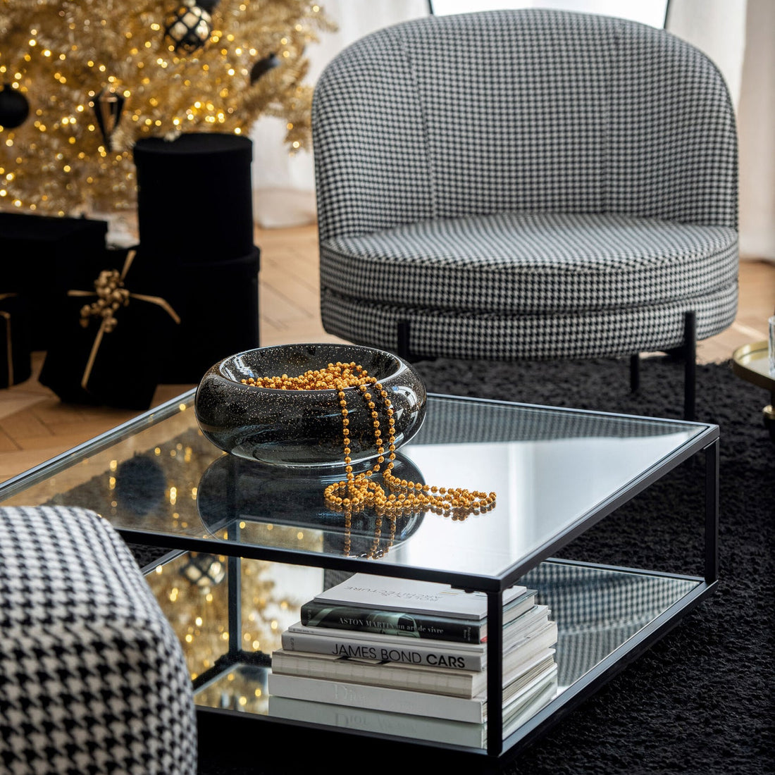 Coupe décorative Carol Verre Noir Large
