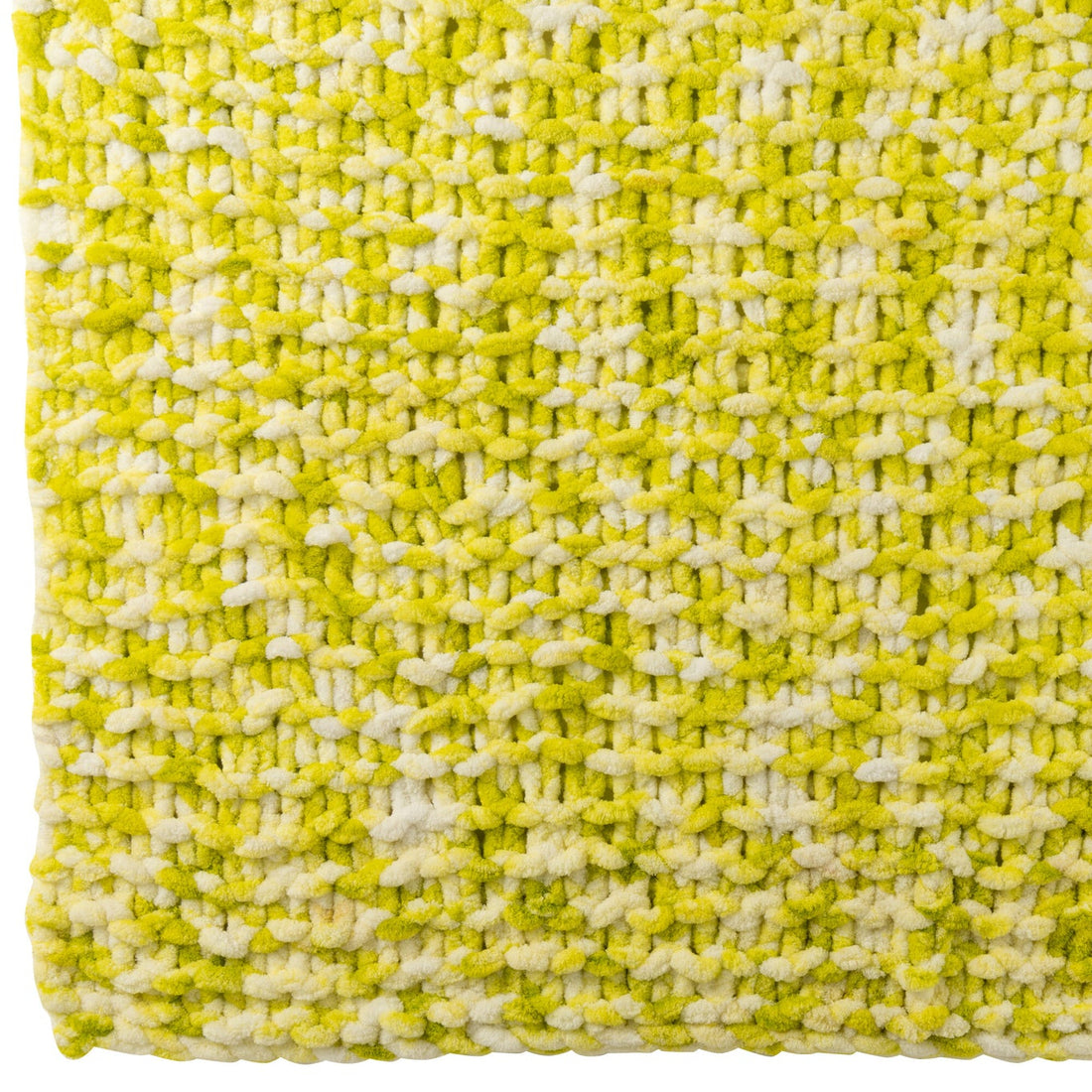 Couverture en polyester tricoté vert/blanc J-Line